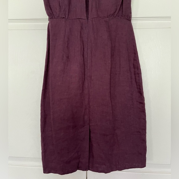 {LOFT} Sleeveless Linen Mini Shift Dress in Eggplant - Women's 0 - Picture 6 of 8